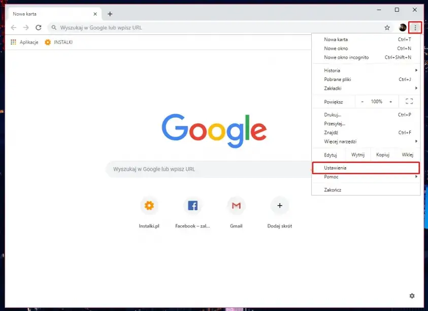 przeglądarka internetowa z automatycznie przetłumaczoną stroną