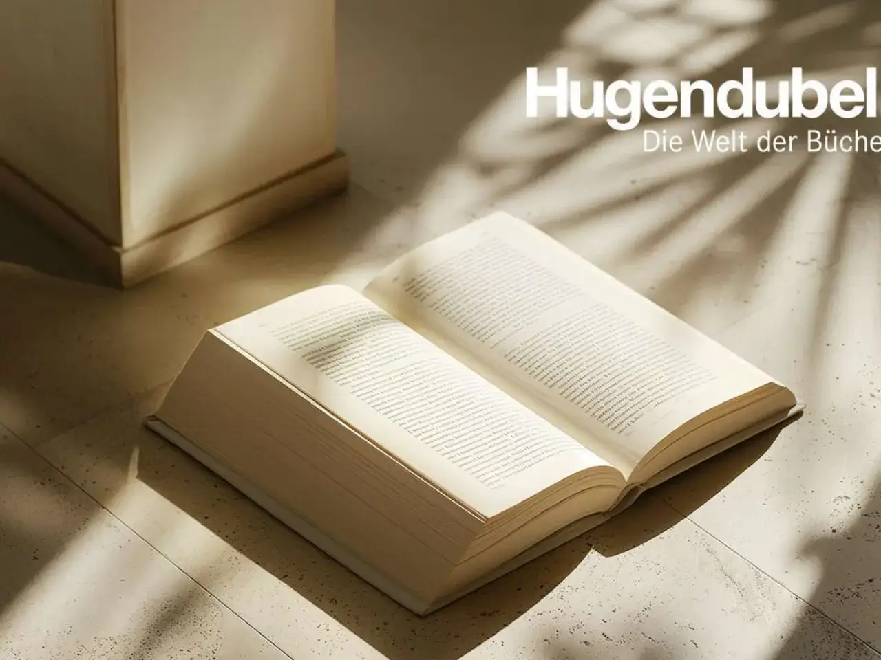 Ein aufgeschlagenes Buch liegt im Licht. Perfekt für Philosophie to go, um jederzeit tiefgründige Gedanken zu entdecken.