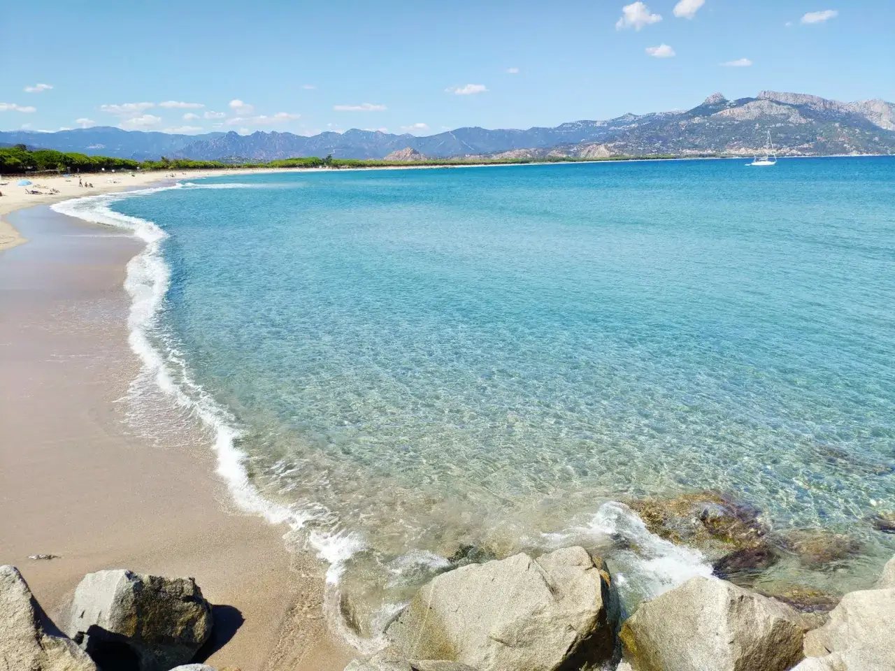 Panoramablick Riviera di Ponente Sandstrand
