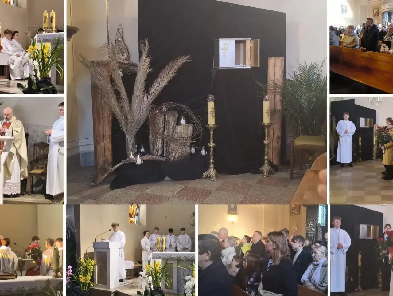 Wielki Czwartek post. Msza święta w kościele, przygotowania do Triduum Paschalnego.