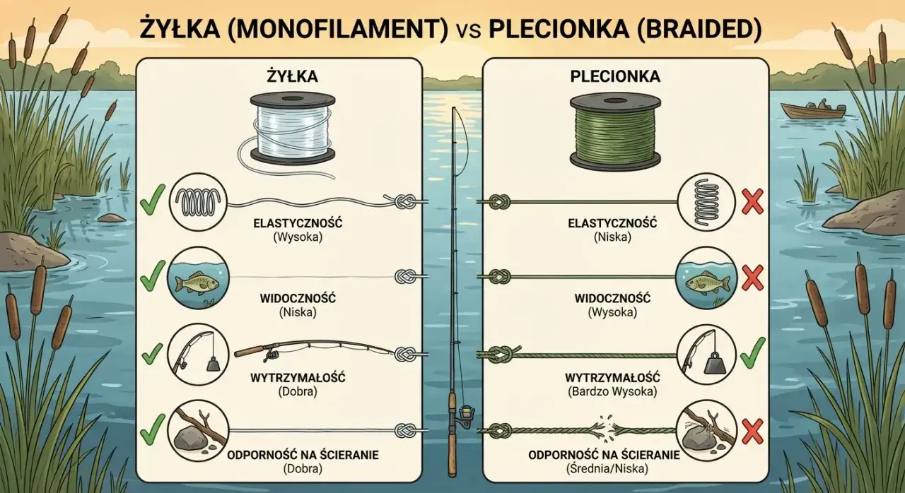plecionka wędkarska vs żyłka spinningowa por&oacute;wnanie