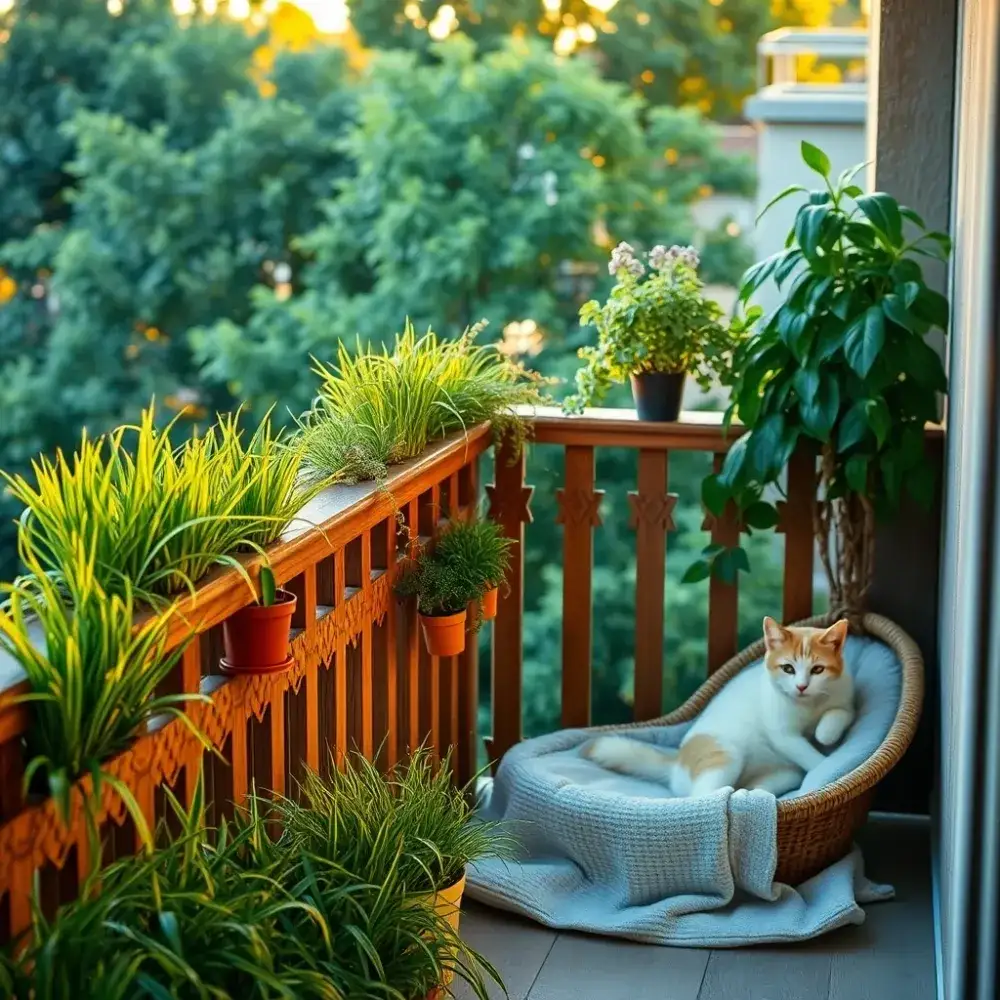 Zdjęcie Jak zabezpieczyć balkon dla kota na ostatnim piętrze, aby uniknąć wypadków