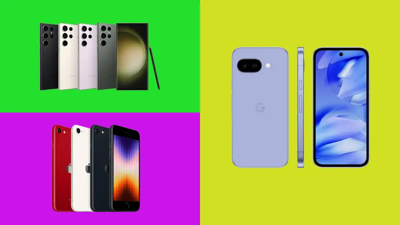 Rząd Samsungów, iPhone'ów i fioletowy Google. Szukasz taniego telefonu z dobrym aparatem?