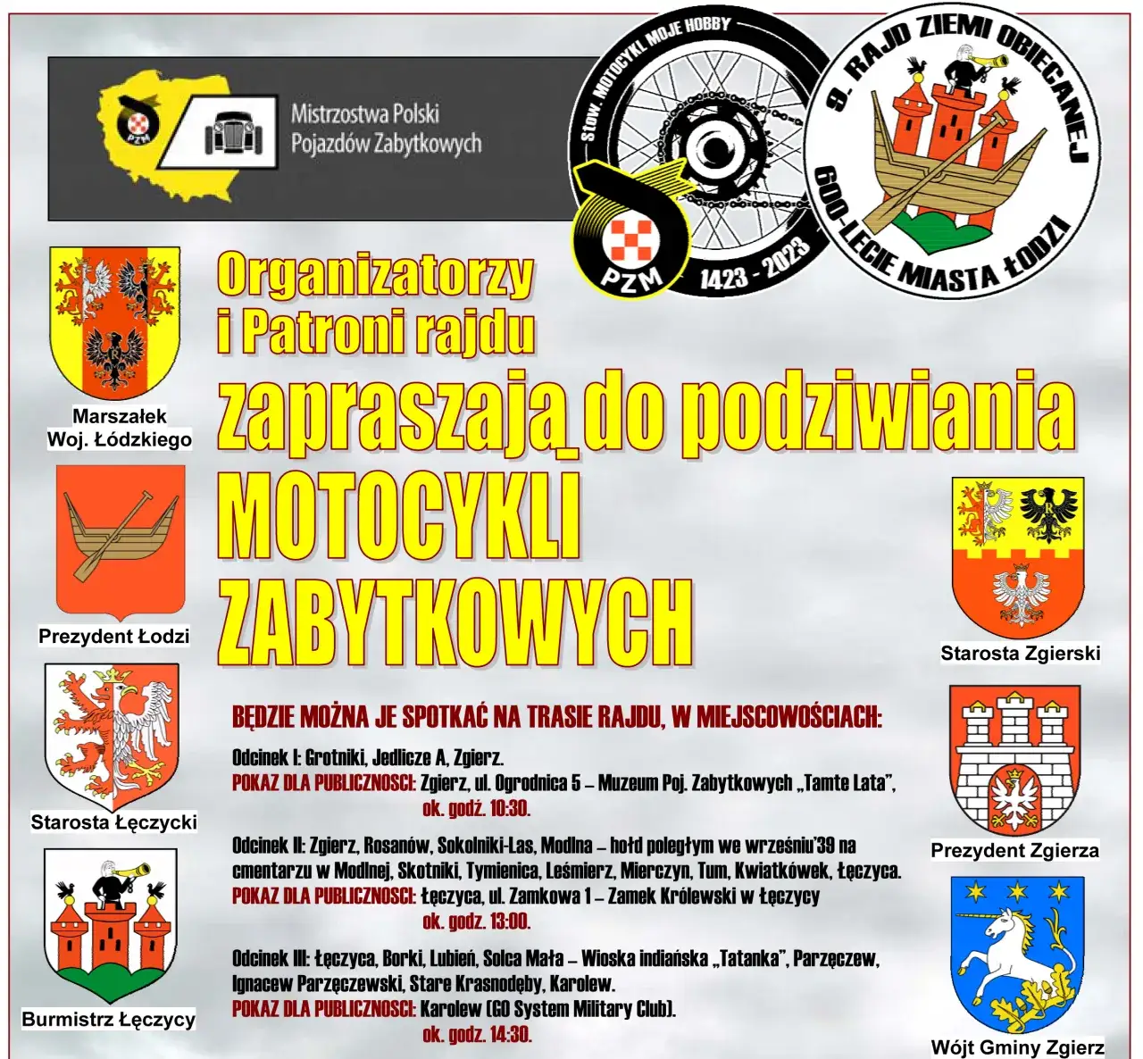 Zamek Kr&oacute;lewski w Łęczycy motocykl