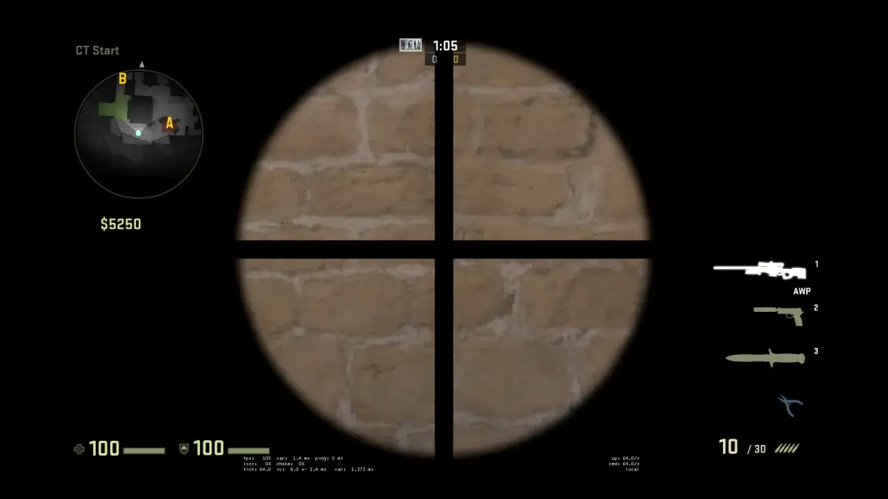 AWP CS2 gruby celownik widoczność