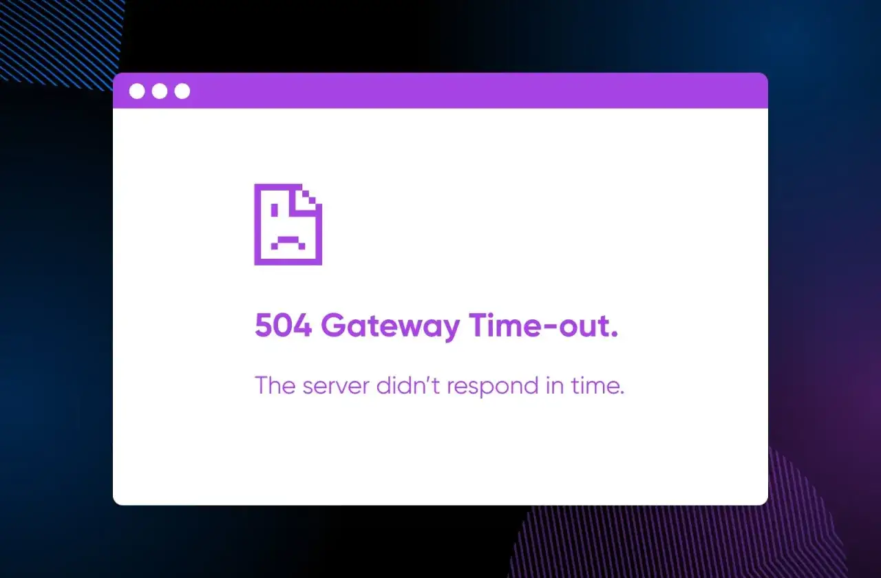 Błąd 504 Gateway Time-out. Serwer nie odpowiedział na czas. Wygląda na to, że coś się zepsuło.