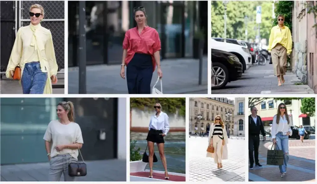 stylizacje koszuli szerokie jeansy french tuck zawiązana