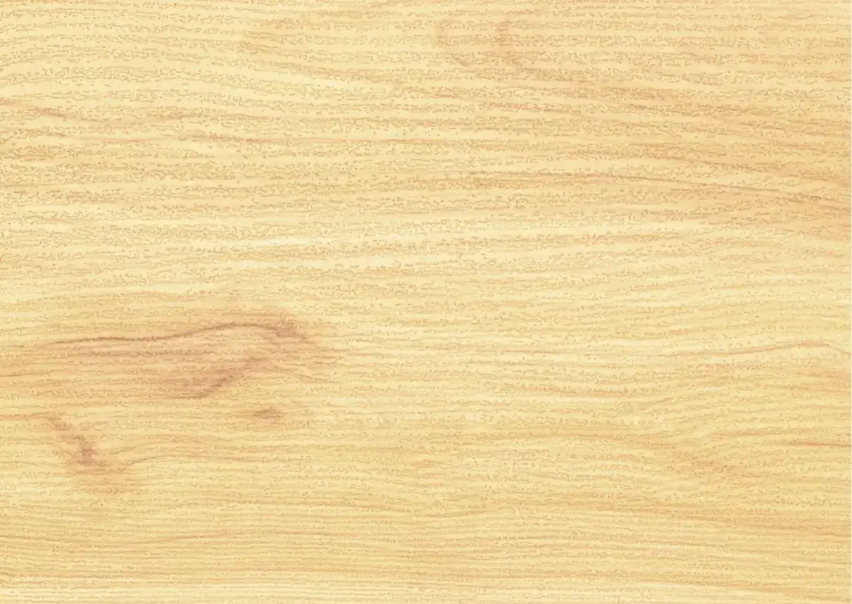 Helle Holzmaserung, die an Ahorn erinnert. Ob hart oder weich, das helle Holz strahlt Wärme aus.