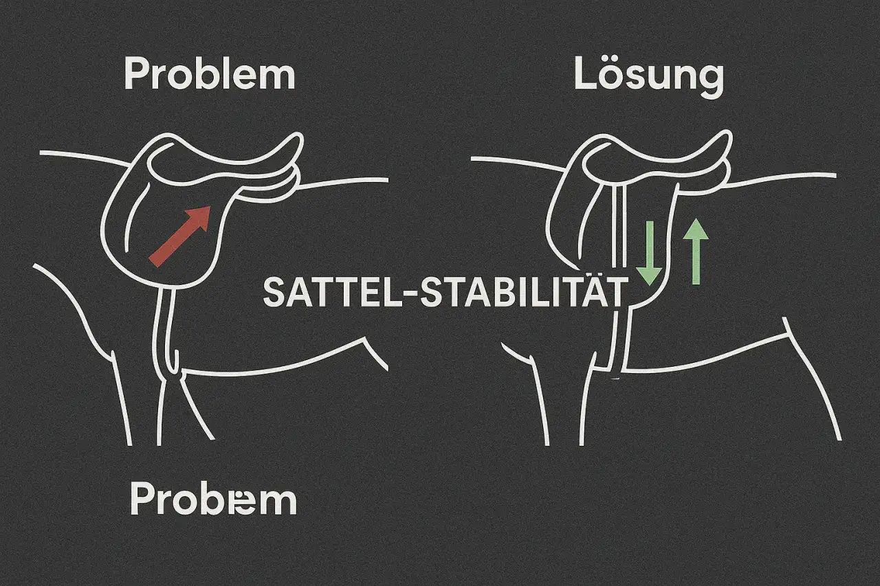 Problem: Sattel rutscht nach hinten. L&ouml;sung: Sattel-Stabilit&auml;t durch korrekte Gurtung.