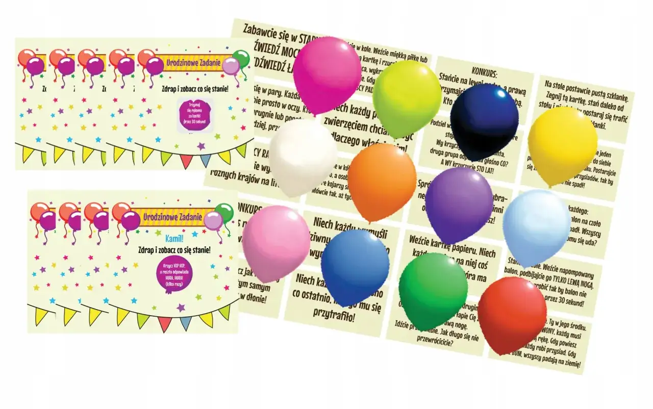 Zabawne zadania dla dzieci: zdrap i zobacz, co się stanie! Konkursy z balonami, wyzwania z kartką papieru i wiele więcej!