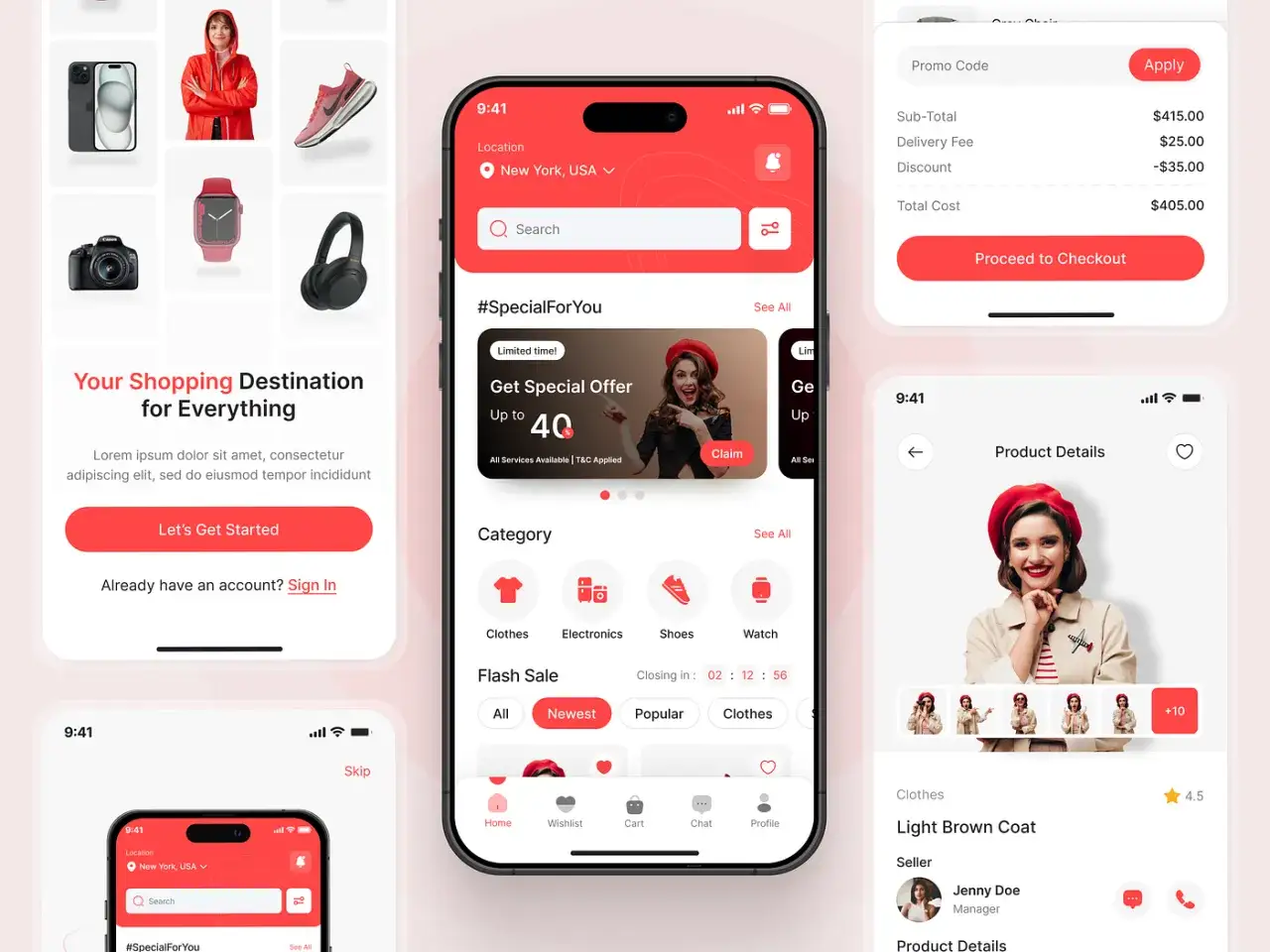 Interfaccia di un'app di shopping: un utente pu&ograve; fare tap su mobile per esplorare offerte speciali e prodotti.