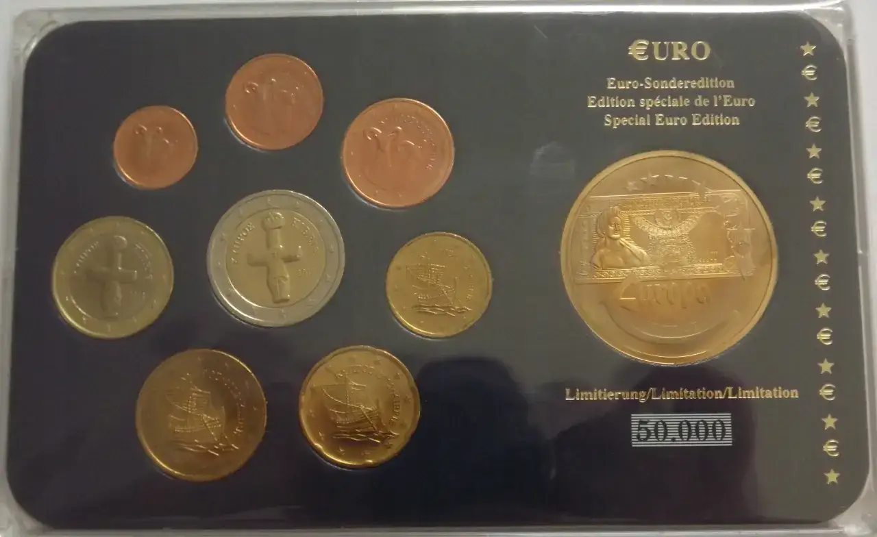 Kolekcjonerski zestaw monet euro z Cyprem. Czy na Cyprze jest euro? Tak, jest!