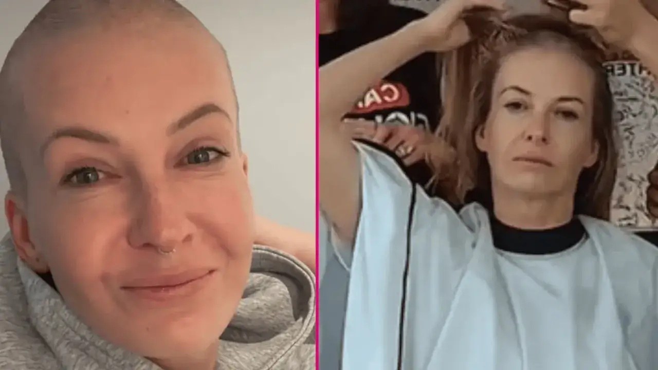 Edyta Pazura wiek: po chemioterapii z ogoloną głową i w trakcie metamorfozy fryzury.