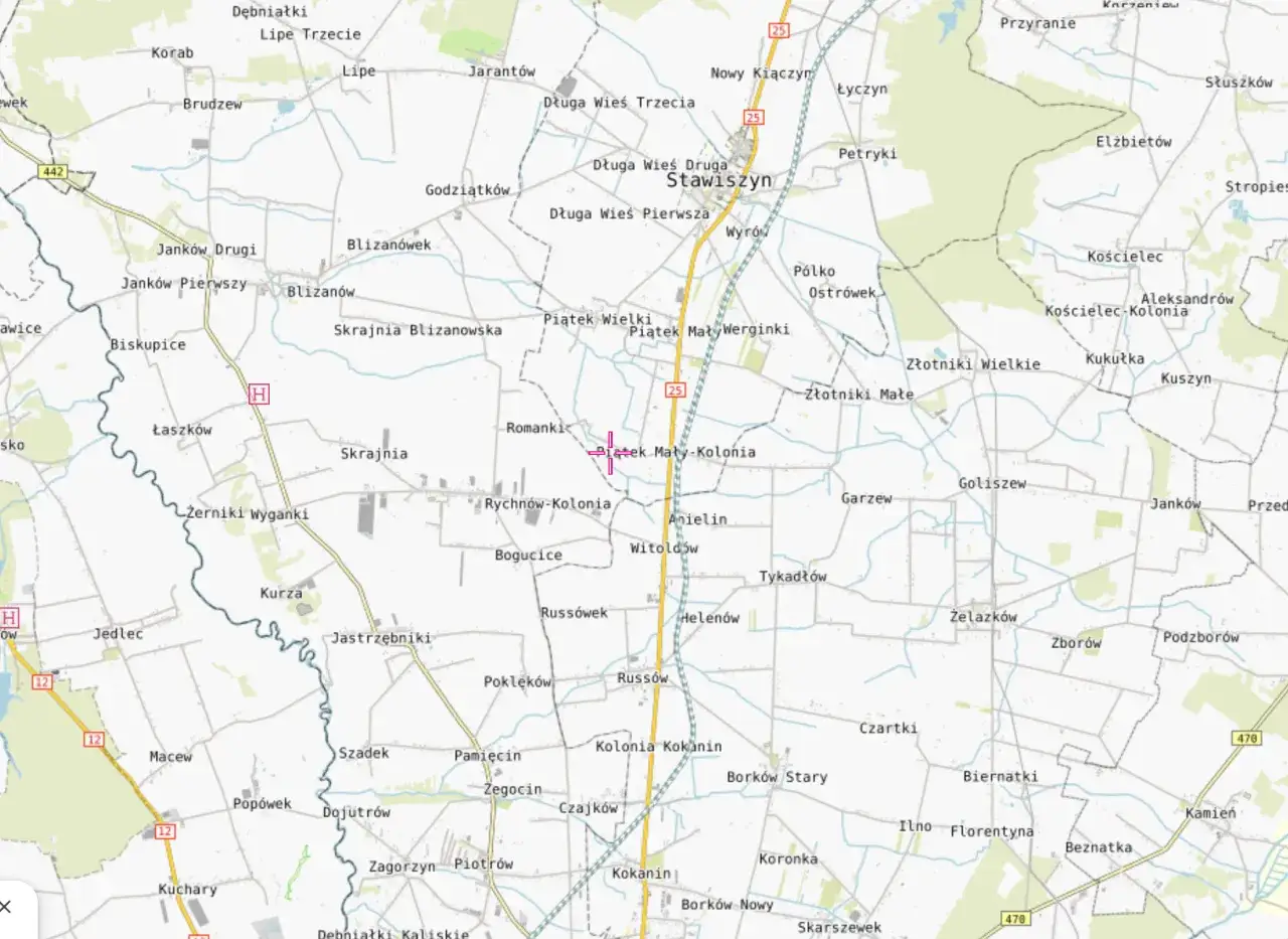Mapa drogowa z nowymi i starymi drogami