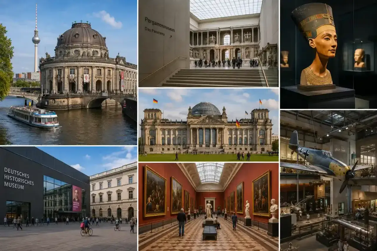 Berlin oferuje bogactwo muzeów: od starożytności (Nefertiti) po historię Niemiec i sztukę.