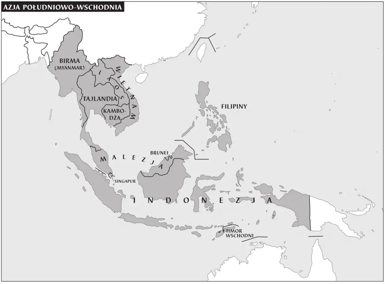 mapa Singapuru Azja Południowo-Wschodnia