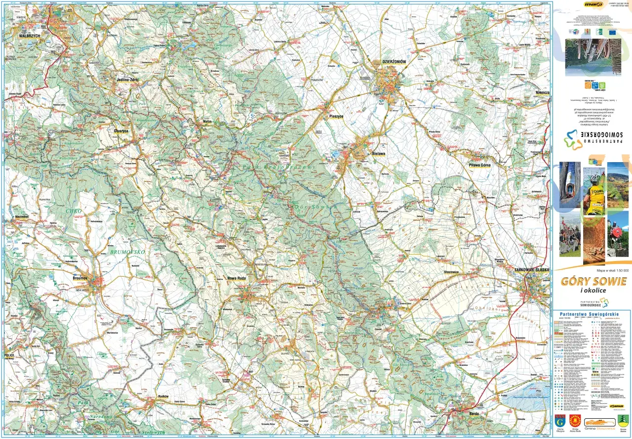 Góry Sowie mapa atrakcji i noclegów