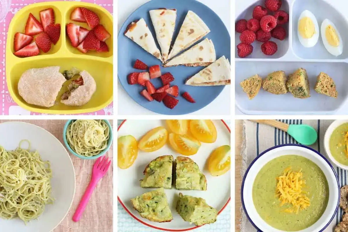 Läckra vegetarisk mat barn älskar: frukt, quesadillas, ägg, pasta, grönsaksbiffar och soppa.