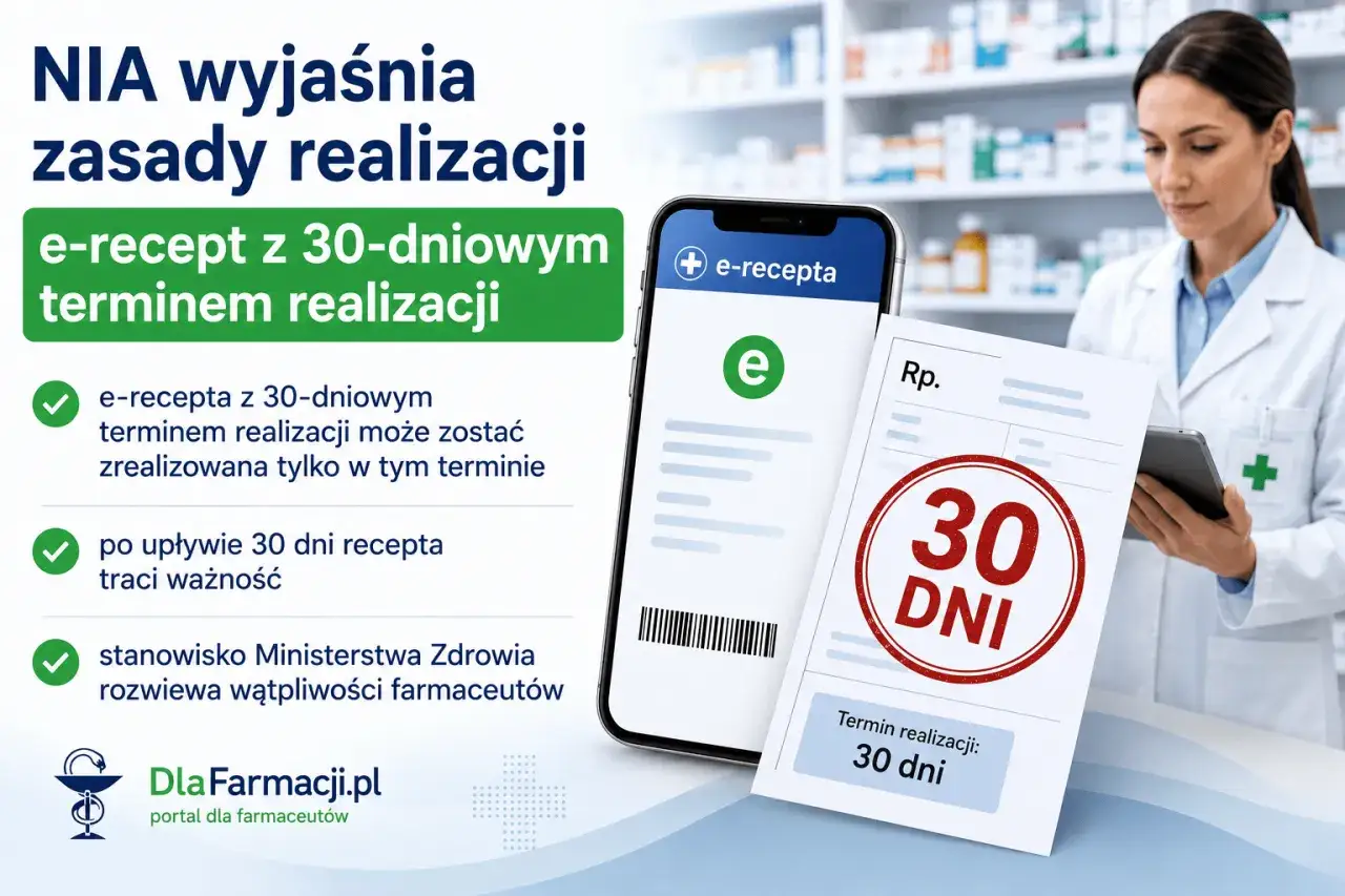 E-recepta ważna 30 dni. Po tym terminie traci ważność. NIA wyjaśnia zasady realizacji recept.