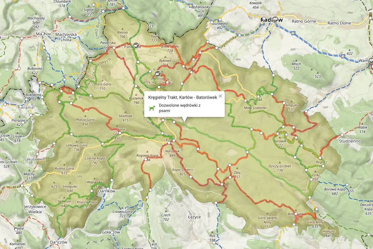 Mapa Polski g&oacute;ry parki narodowe