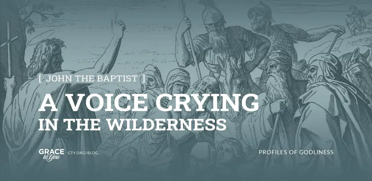 John the Baptist, a voice crying in the wilderness, prepares the way. This image reflects the second Sunday of Advent theme.
