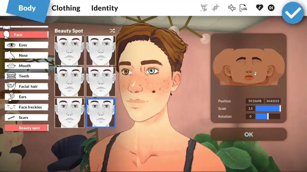 Tworzenie postaci w The Sims 4: edycja pieprzyków i piegów. Wybór opcji