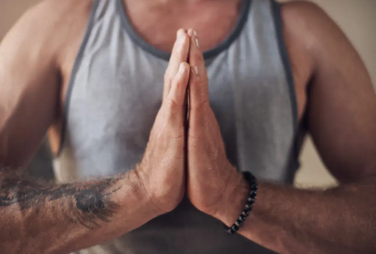 Anjali Mudra gesture close up hands