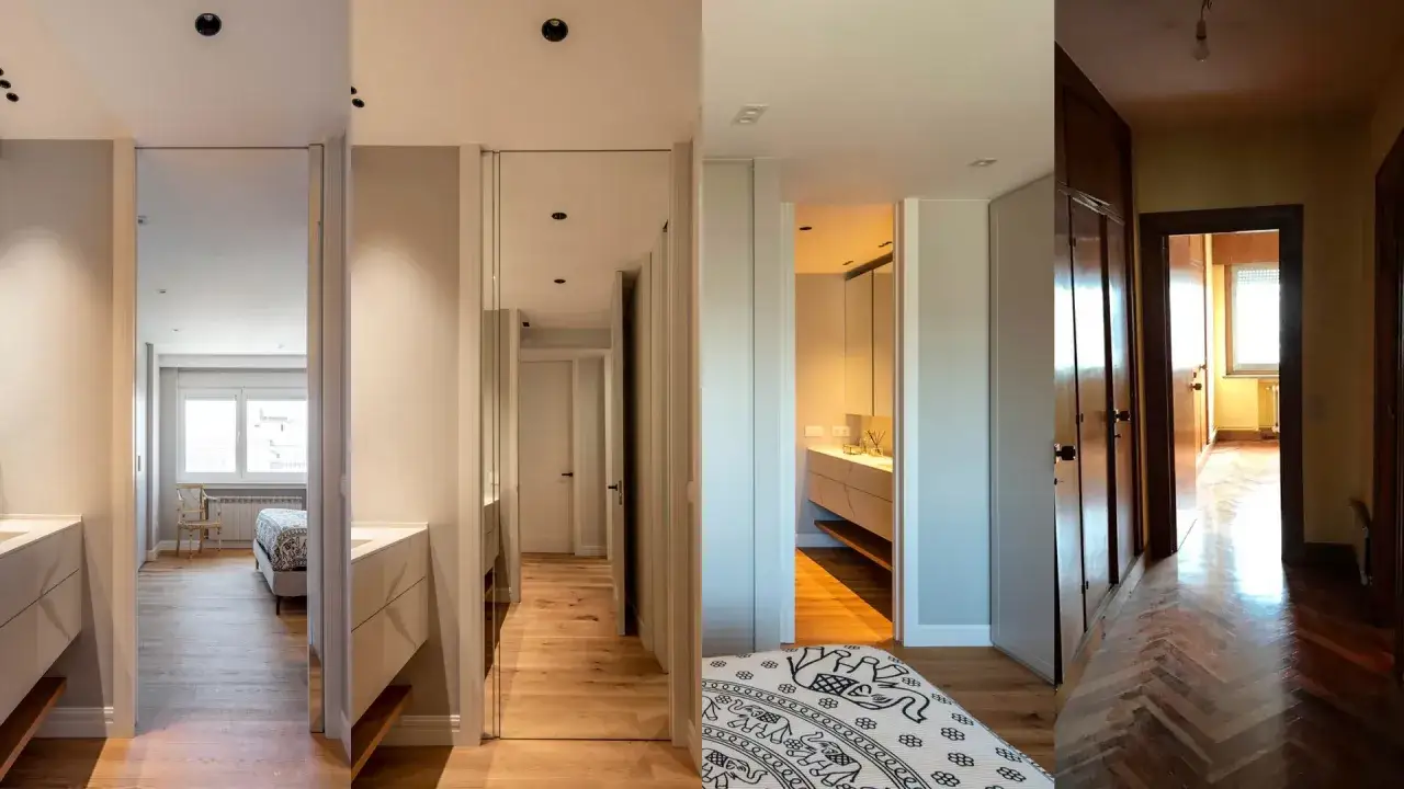 Pasillos modernos con puertas de interior minimalistas y un toque de estilo. As&iacute; que puertas de interior se llevan hoy.