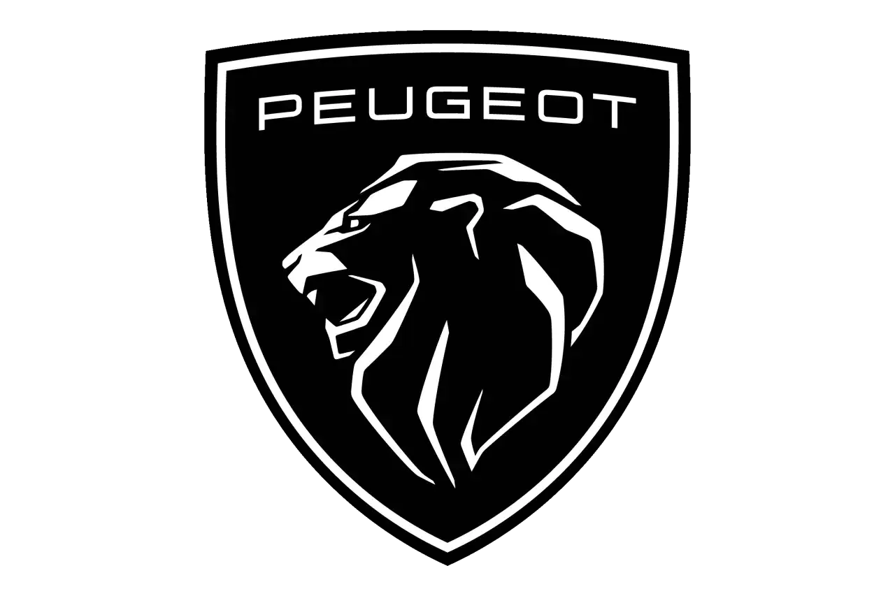 Logo marki samochodu Peugeot z lwem.