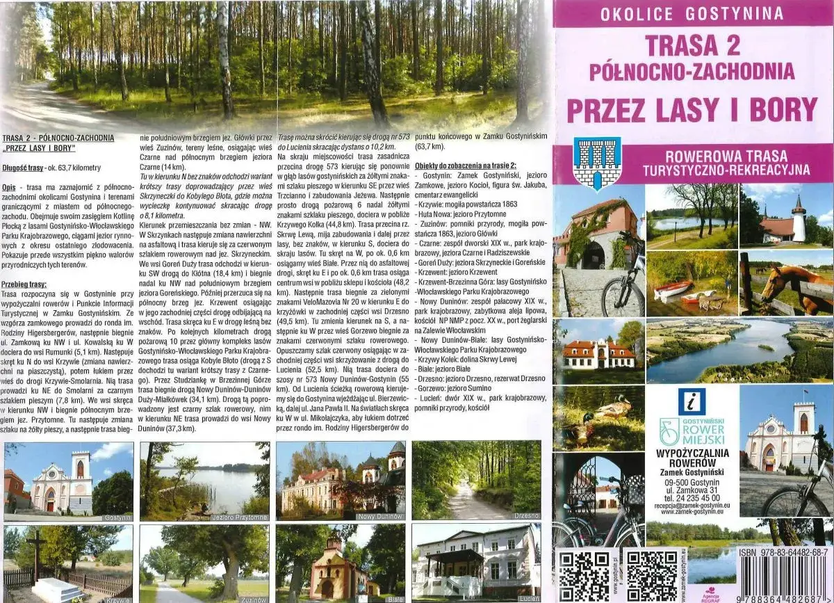 Mapa okolic Gostynina z trasą rowerową przez lasy i bory. Dowiedz się, gdzie leży Gostynin i jakie atrakcje czekają w okolicy.