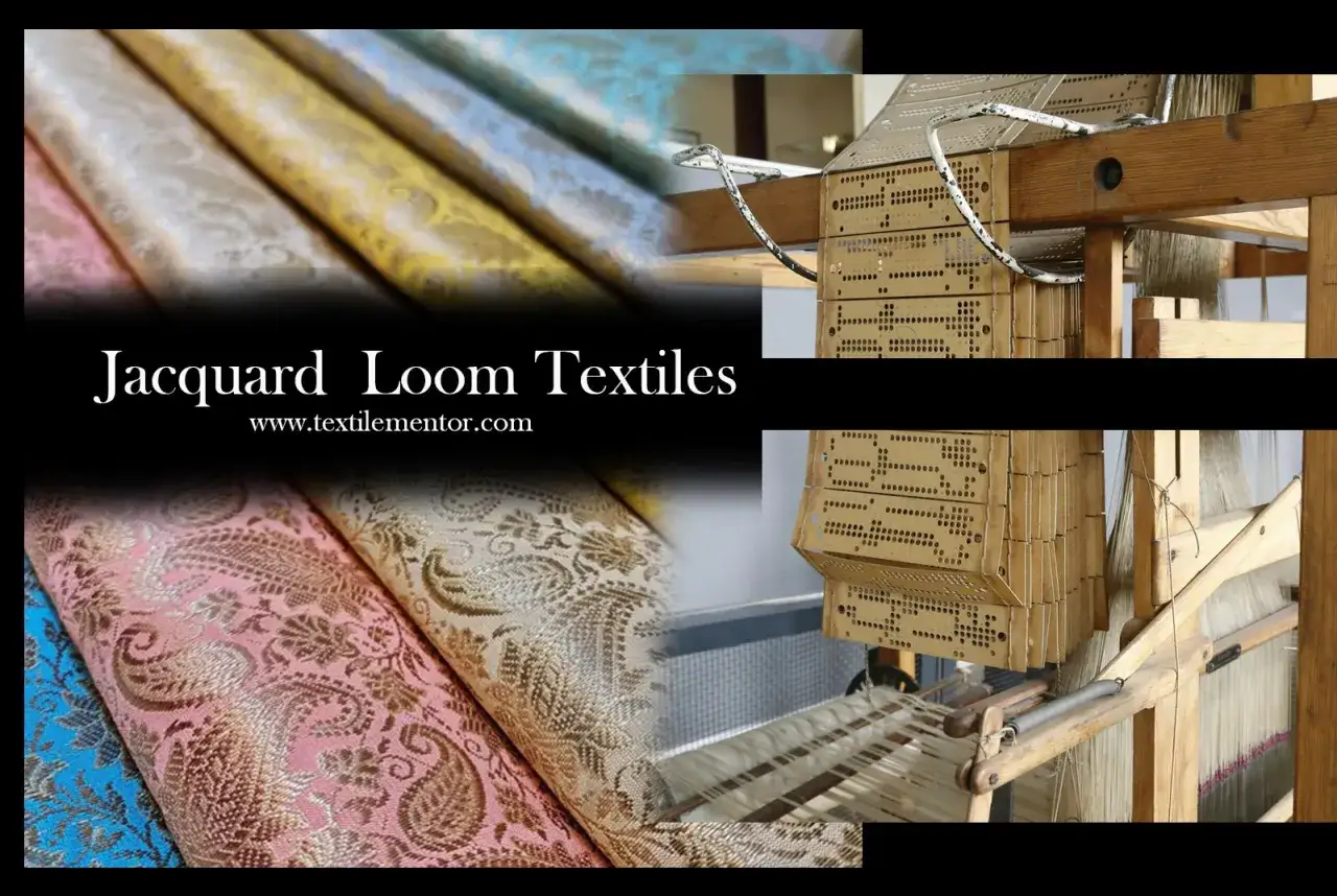 Tissus jacquard aux motifs complexes, cr&eacute;&eacute;s sur un m&eacute;tier &agrave; tisser ancien.