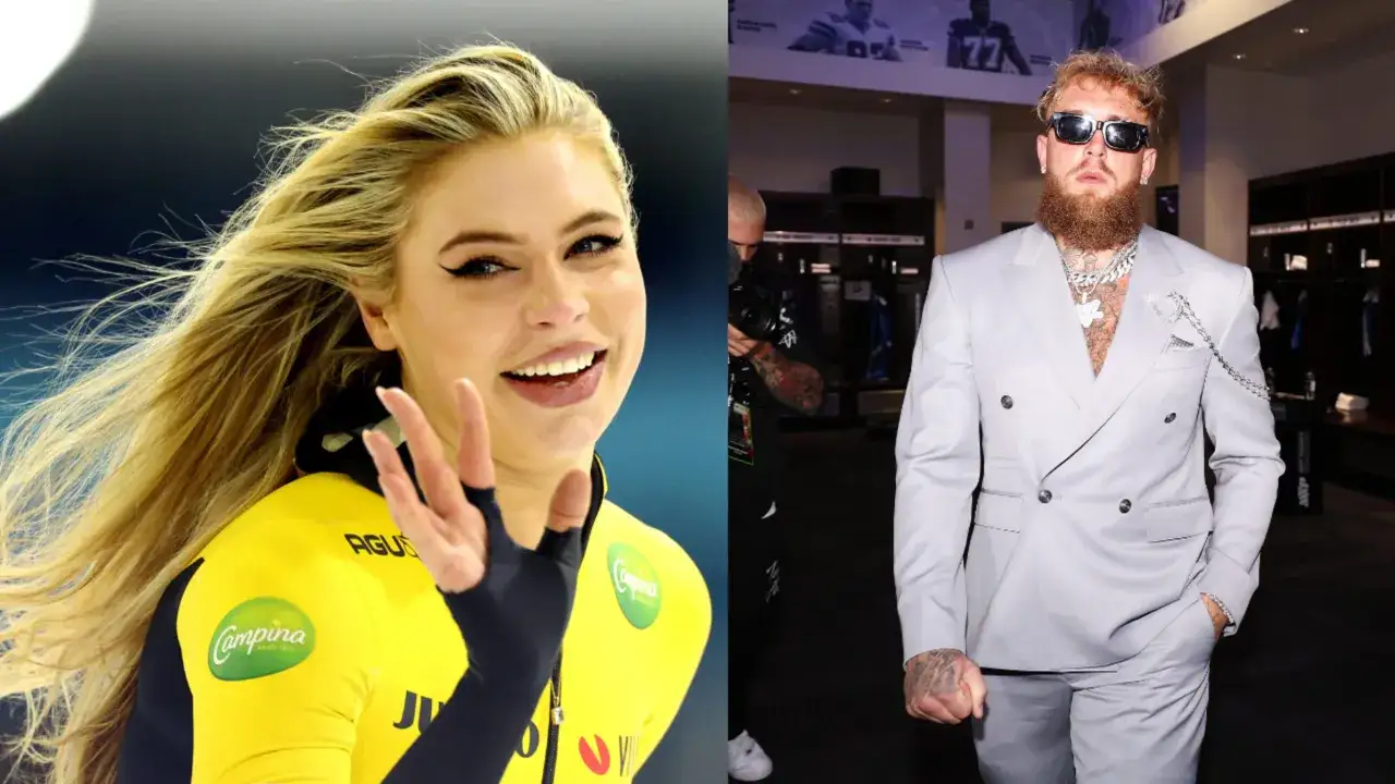 Jutta Leerdam, mistrzyni łyżwiarstwa, i jej partner Jake Paul, bokser, w zestawieniu.