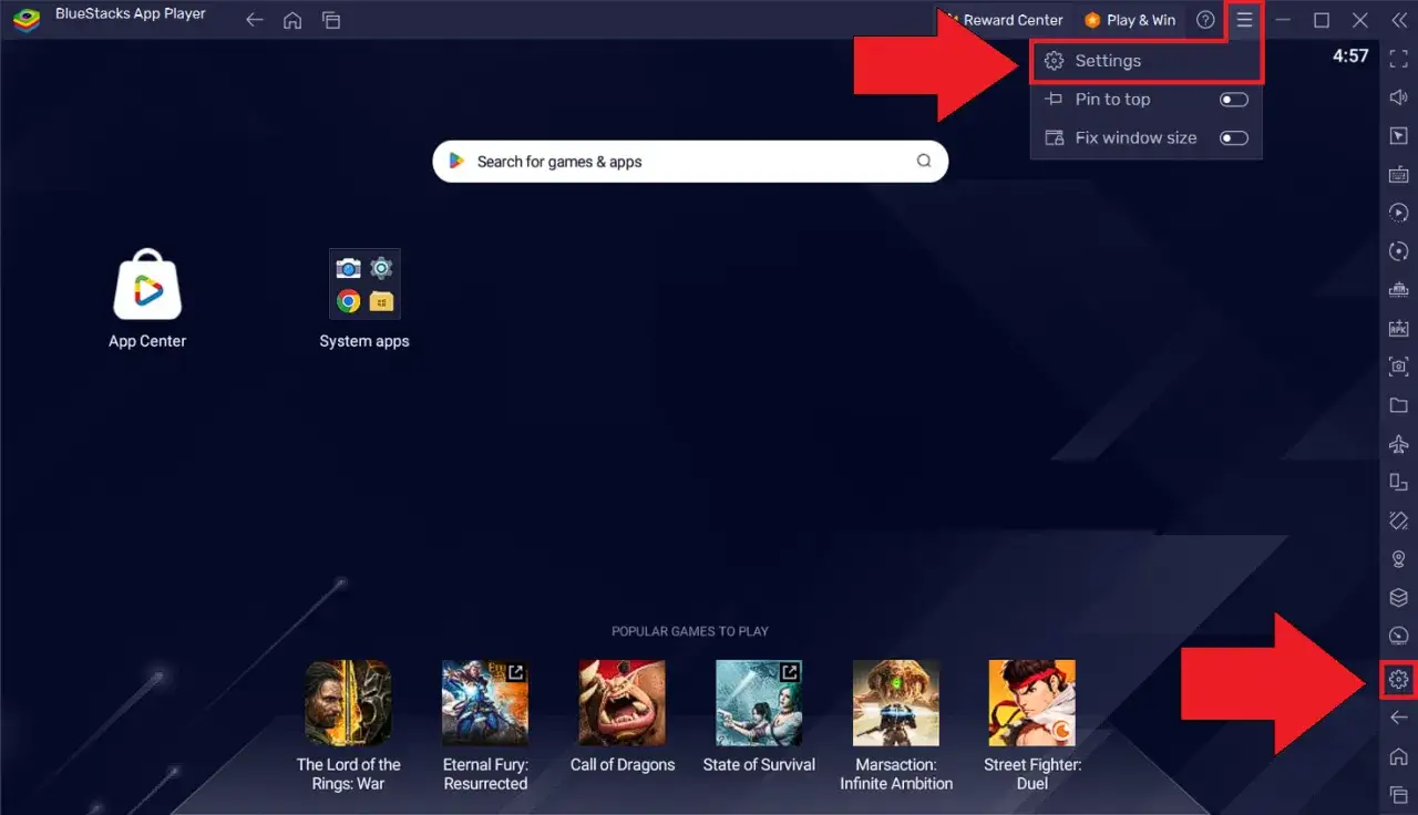 interfejs bluestacks