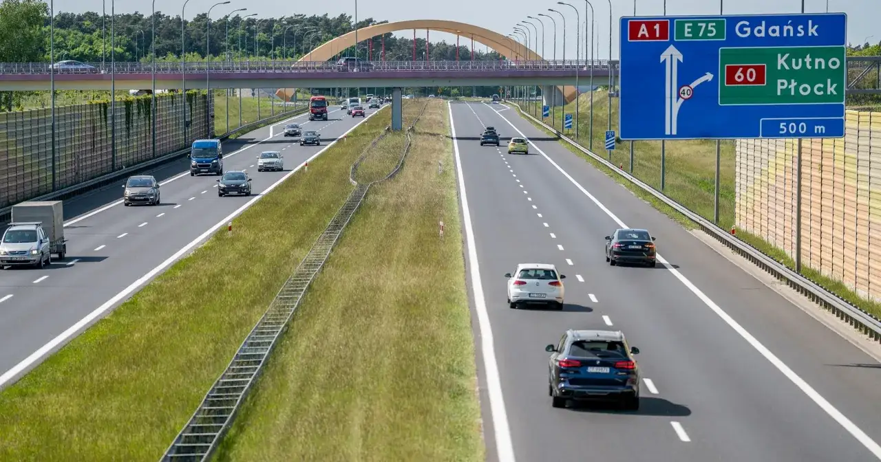 Autostrada A1 trzy pasy ruchu