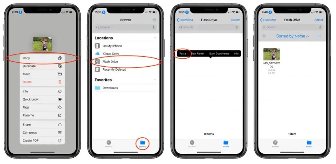 aplikacja Pliki iPhone pendrive