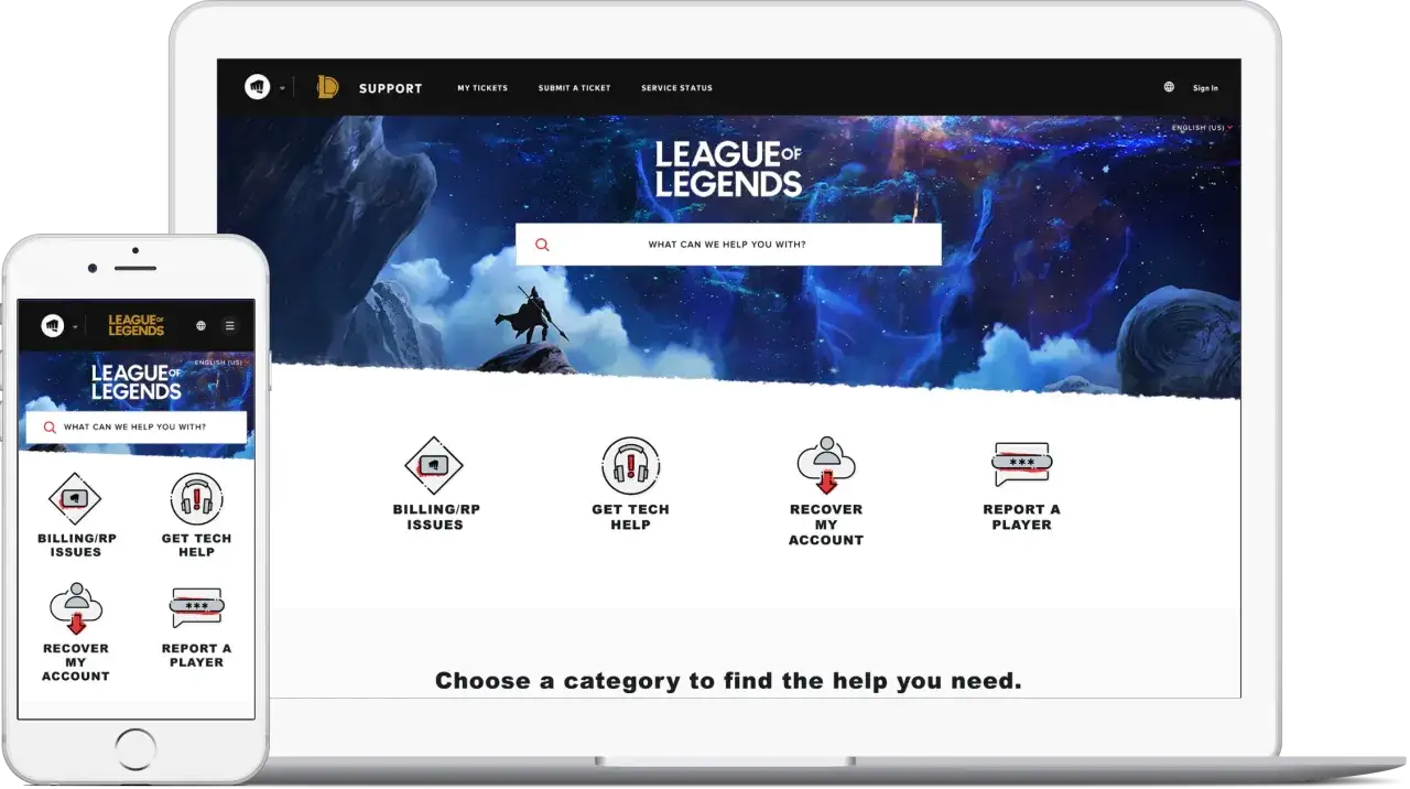 Riot Games support ticket