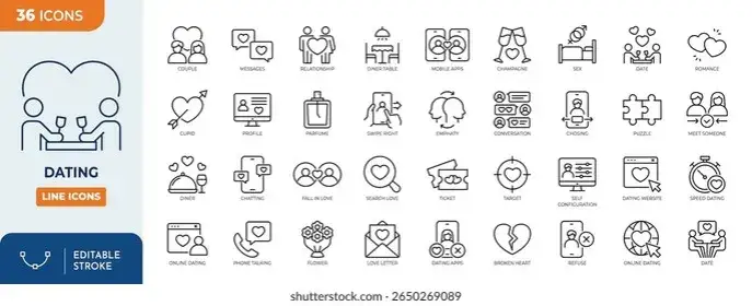 Dating Apps Vergleich kostenlos Icons
