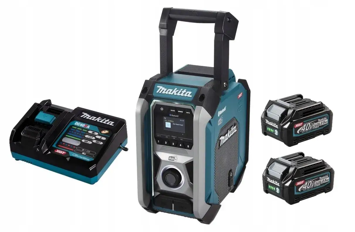 Radio budowlane Makita z ładowarką i akumulatorem