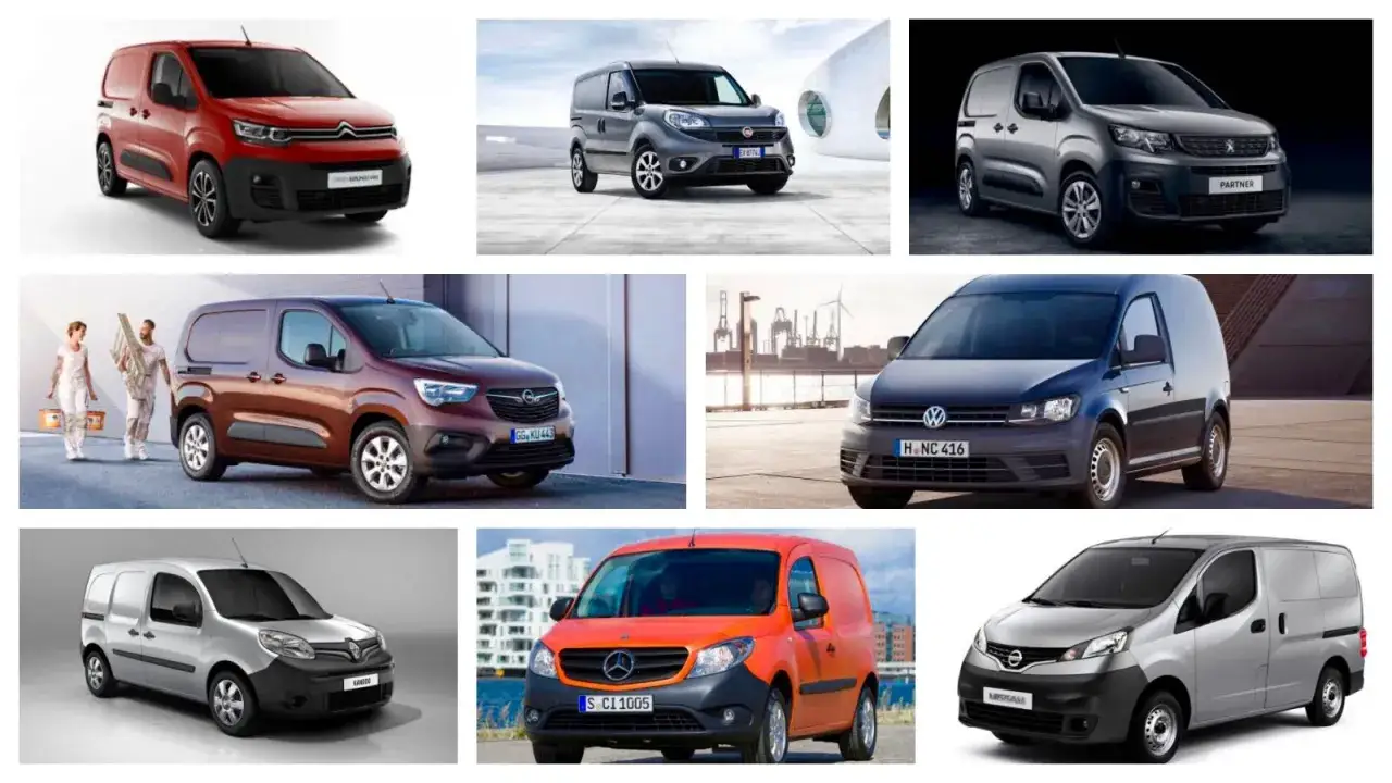 Varios camiones N1 de diferentes marcas: Citroën, Fiat, Peugeot, Opel, Volkswagen, Mercedes-Benz y Nissan.