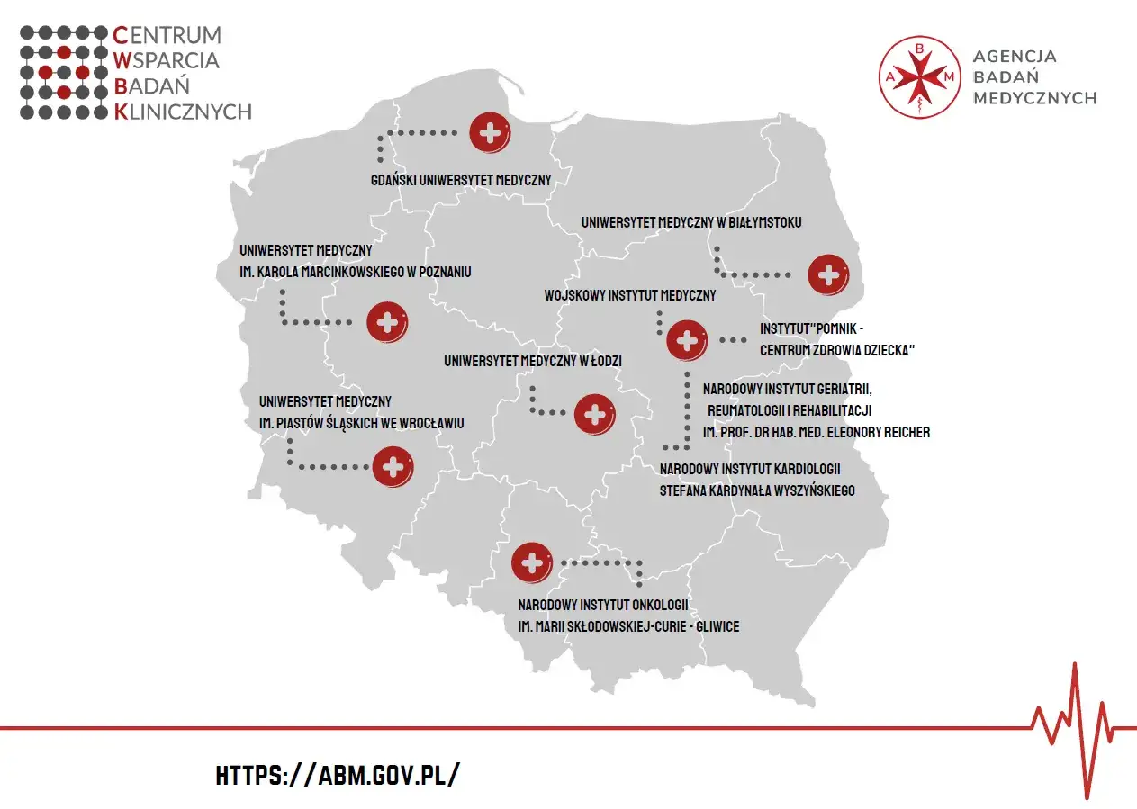 Mapa Polski z lokalizacjami laboratoriów medycznych