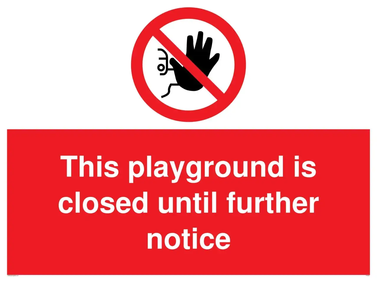 zamknięty plac zabaw znak