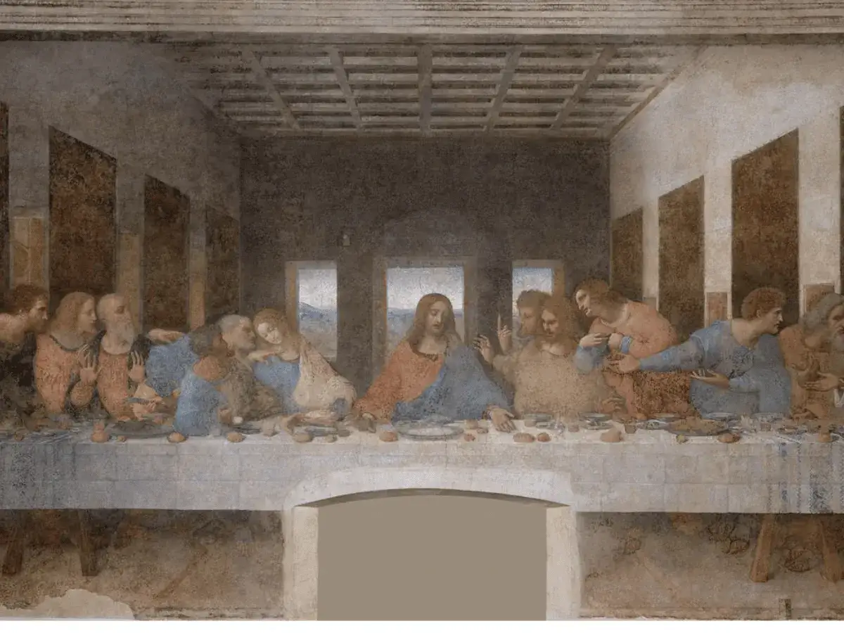 Ostatnia Wieczerza, arcydzieło Leonarda da Vinci, ukazuje twórców renesansu i ich dzieła w dramatycznym momencie.