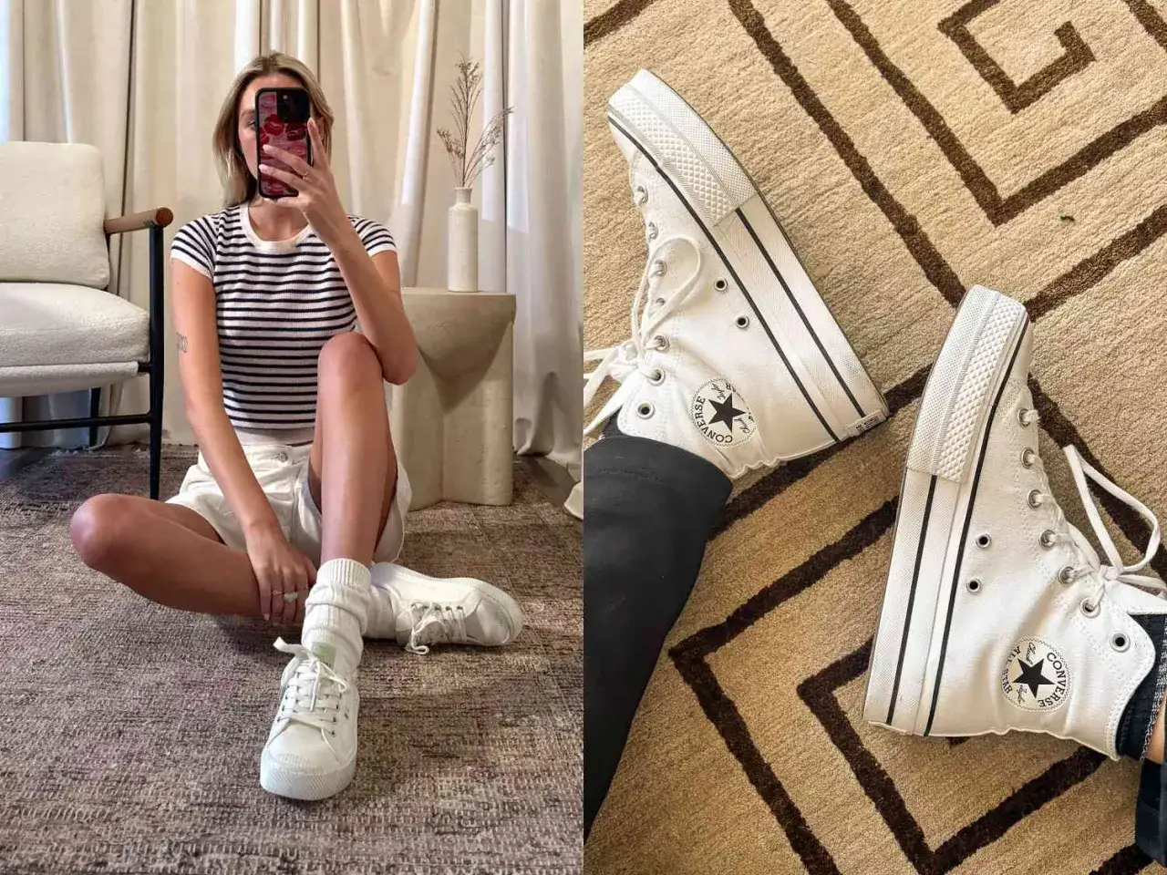 Stilrena sneakers dam 2026 i vitt, perfekta för en avslappnad men trendig look.