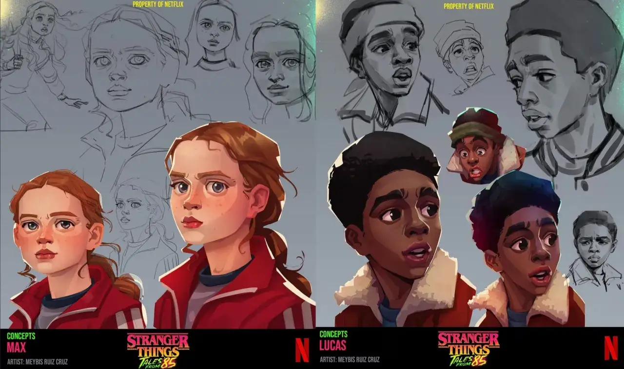 Max i Lucas z Stranger Things na szkicach koncepcyjnych. Czy jesteś z tej paczki?