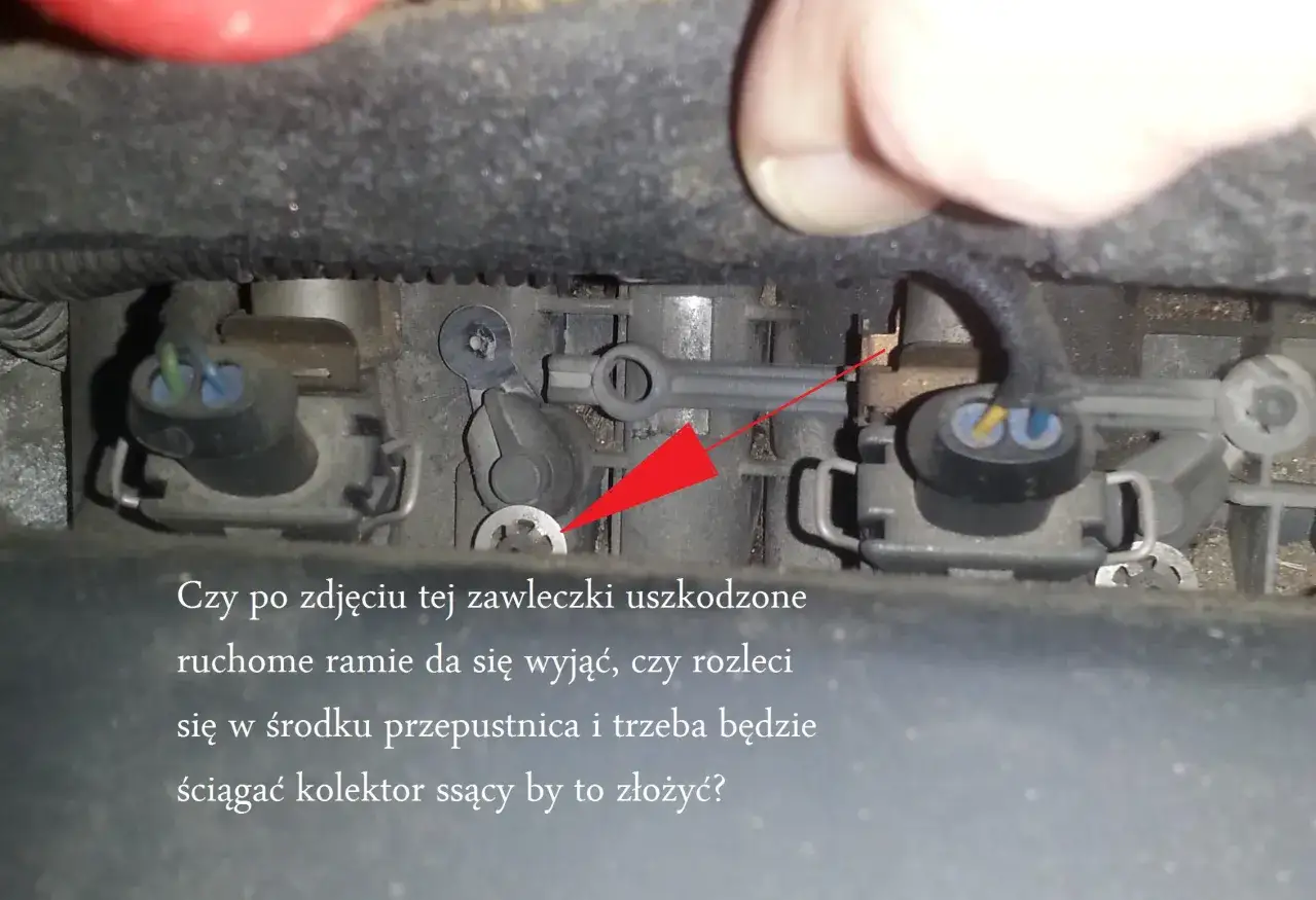 Opel DTC P1113: uszkodzone ramię przepustnicy? Czy po zdjęciu zawleczki da się je wyjąć, czy trzeba ściągać kolektor ssący?