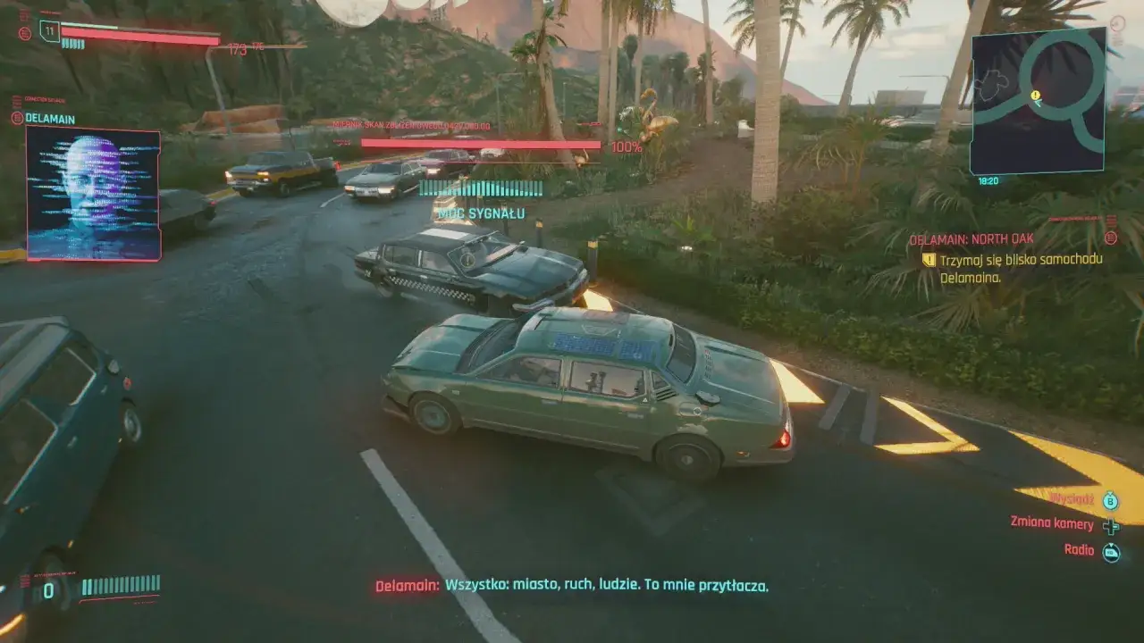 Cyberpunk 2077: Delamain reanimacja trwa. Sztuczna inteligencja czuje się przytłoczona miastem, ruchem i ludźmi.