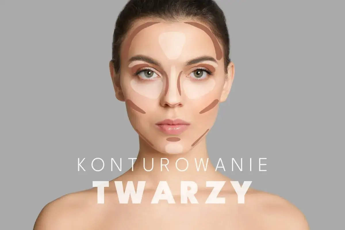 Modelka z zaznaczonymi cieniami i rozświetlaczami do konturowania twarzy.