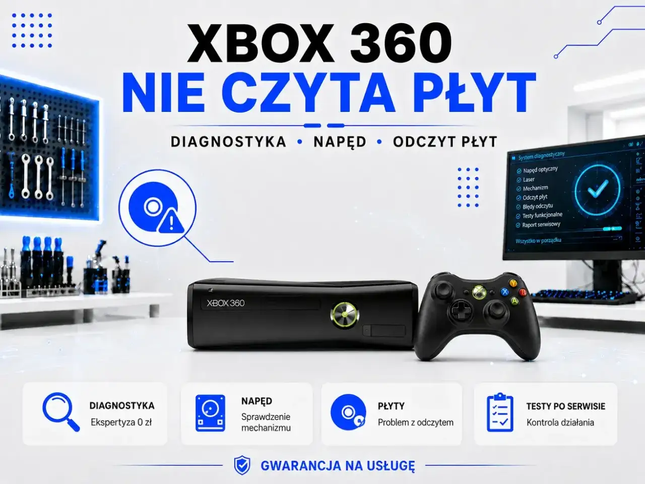 Konsola Xbox 360 nie czyta płyt? Sprawdź diagnostykę, napęd i odczyt płyt. Dowiedz się, jak zwrócić grę na Xbox, gdy występuje problem.