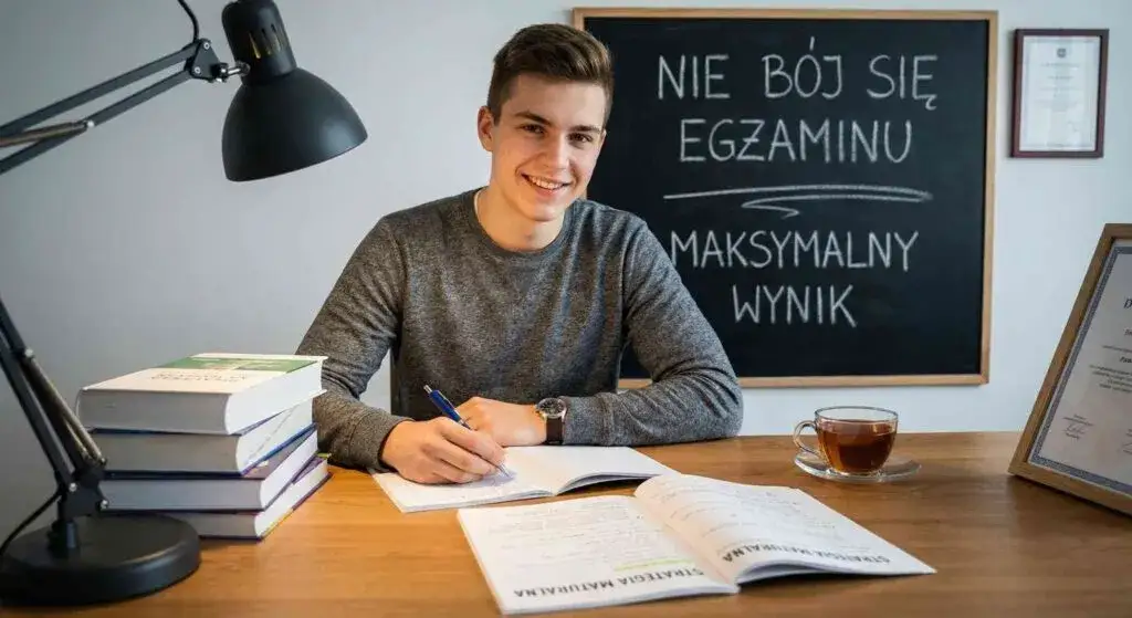 uczeń przygotowujący się do matury w domu