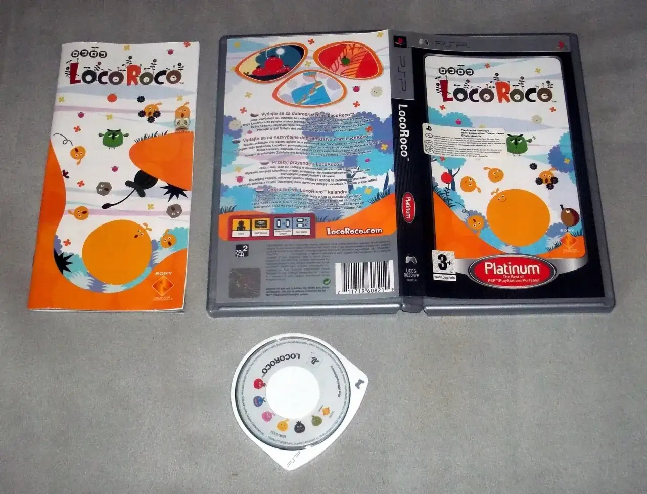Okładka gry LocoRoco na PSP, jedna z najlepszych gier psp. W zestawie instrukcja i płyta.